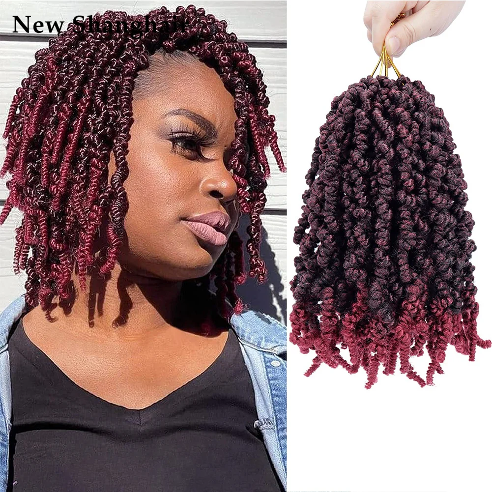 

Pre-twisted Spring Twist Hair 10 inch Pre-Twisted Crochet Braids Short Curly Bomb Twist Braiding Hair Extensions NS28