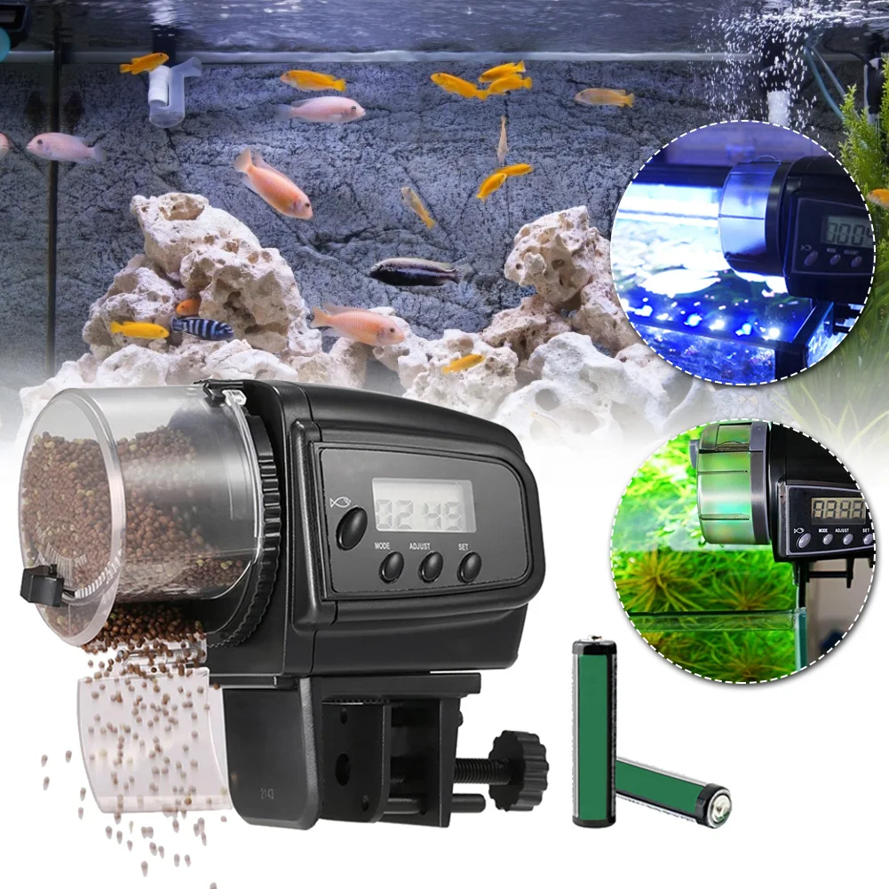 

Automatic Fish Feeder Electric Fish Tank Auto Feeder With LCD Display Battery Operated Fish Food Dispenser Aquarium Accessories