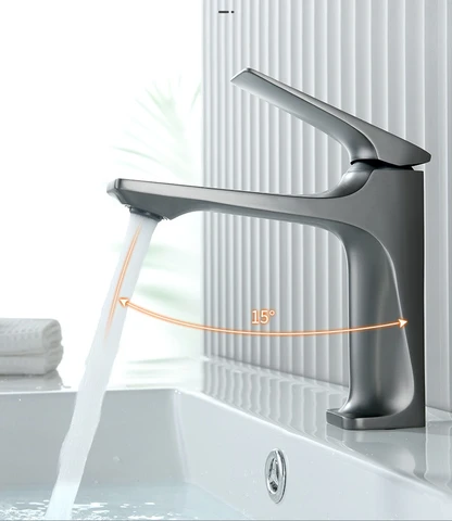 Смеситель для раковины в ванной комнате с латунным сердечником, современный смеситель для умывальника с одной ручкой на столешнице, смеситель для горячей и холодной воды, бытовой