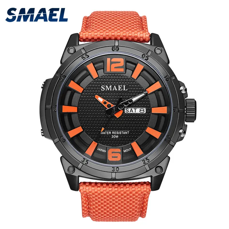 

SMAEL Quartz Watches Leather Band Fashion Casual Auto Date relogio Male Clock SL-1316 Waterproof Men Watches Quartz Wristwatch