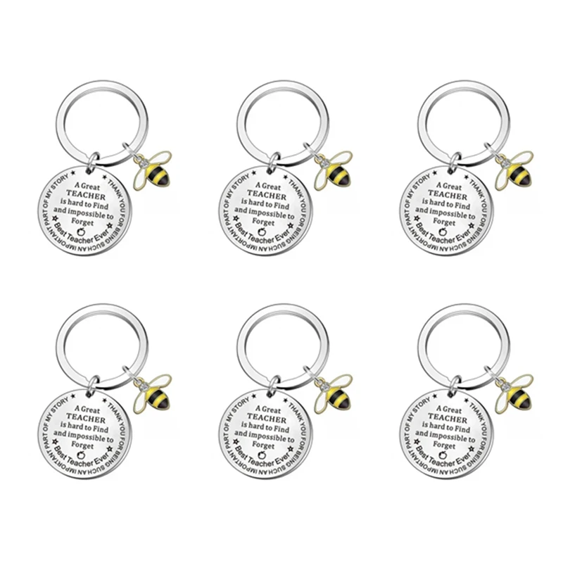 

6Pcs Teacher Gifts Keychain - Teacher Appreciation Gifts For Women Teacher Christmas Valentines Gifts