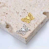 dooyio 5pcslot gold hollow butterfly pendant charms mirror polish stainless steel for diy jewelry making necklace