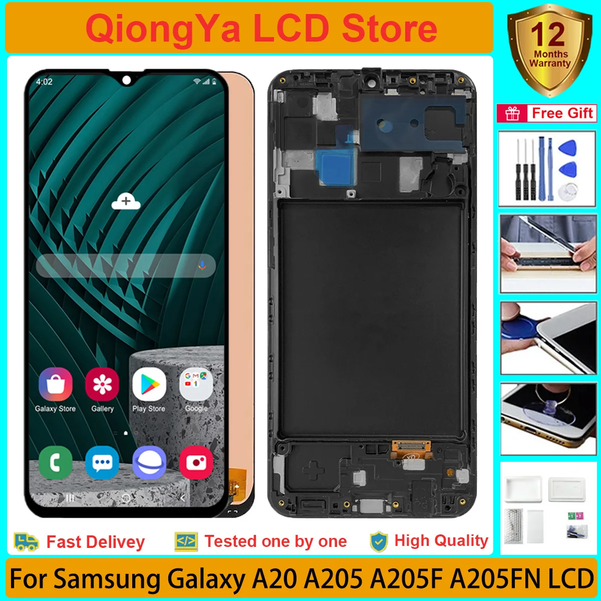 

6.4" Super AMEOLED a205 Display For Samsung Galaxy A20 lcd A205 SM-A205F A205FN A205GN LCD with Screen Touch Digitizer Assembly