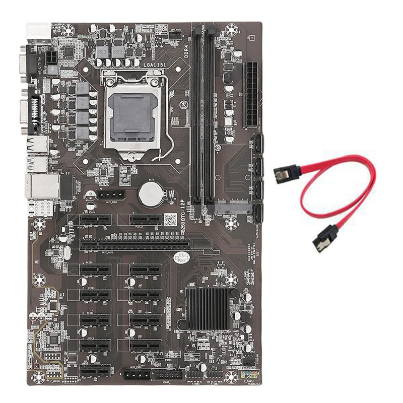 

B250B ETH Mining Motherboard+SATA Cable LGA1151 DDR4 12Xgraphics Card Slot MSATA SATA3.0 USB3.0 For BTC Miner Mining