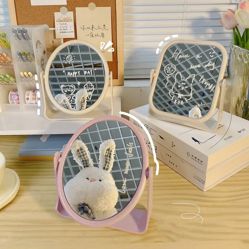 

Desktop Standing Makeup Mirror Ladies Makeup Desktop Cute Rotating Fashion Mirror Oval Rectangle Shape Women Cosmetic Mirror