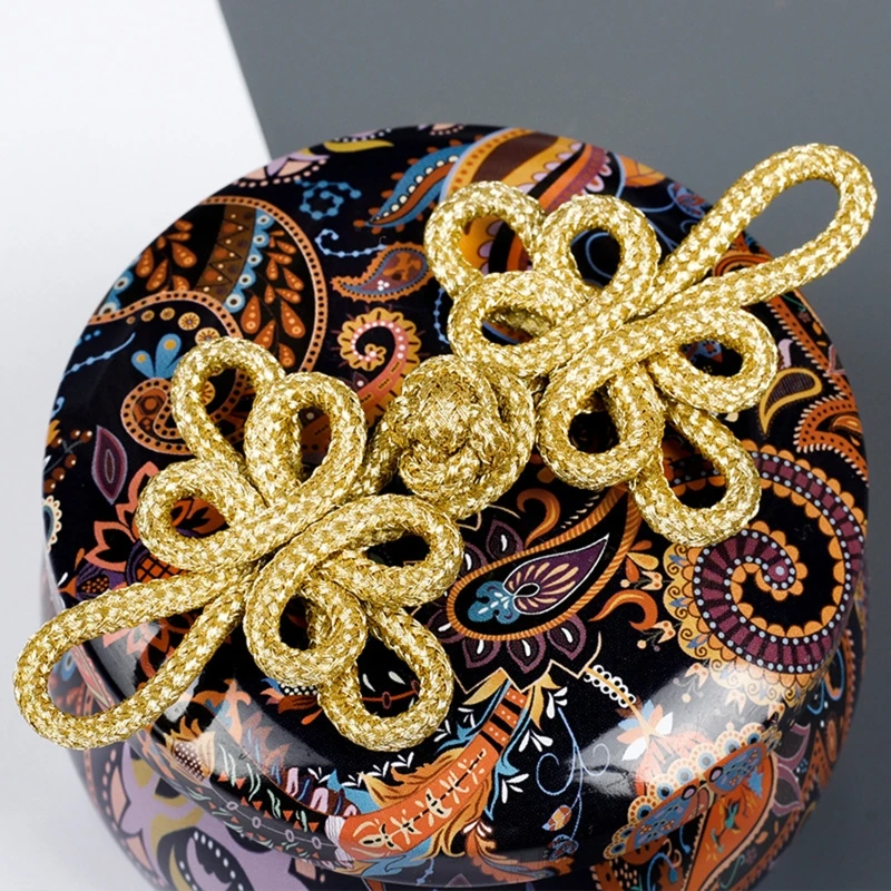 

Gold Wire Chinese Cheongsam Button Dragonfly Knot Fastener Closures for DIY Handmade National Style Clothing Handcraft