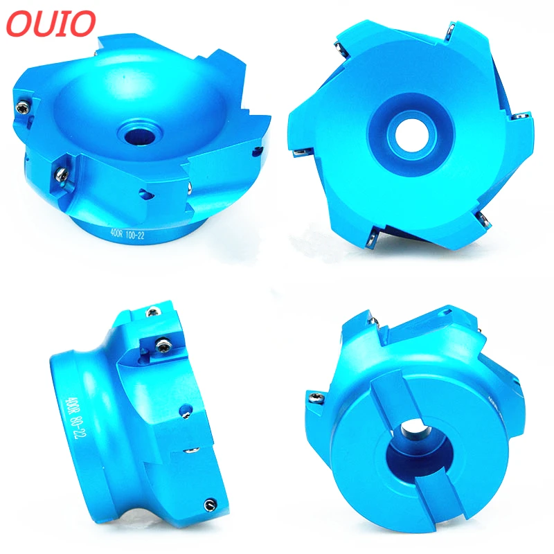 

OUIO BAP400R 100-22-6T 400R63-22-4T 400R 80-22-6T 50-22-4T Shoulder Aluminum Face Milling Cutter Head Edge 90 Degree APKT1604