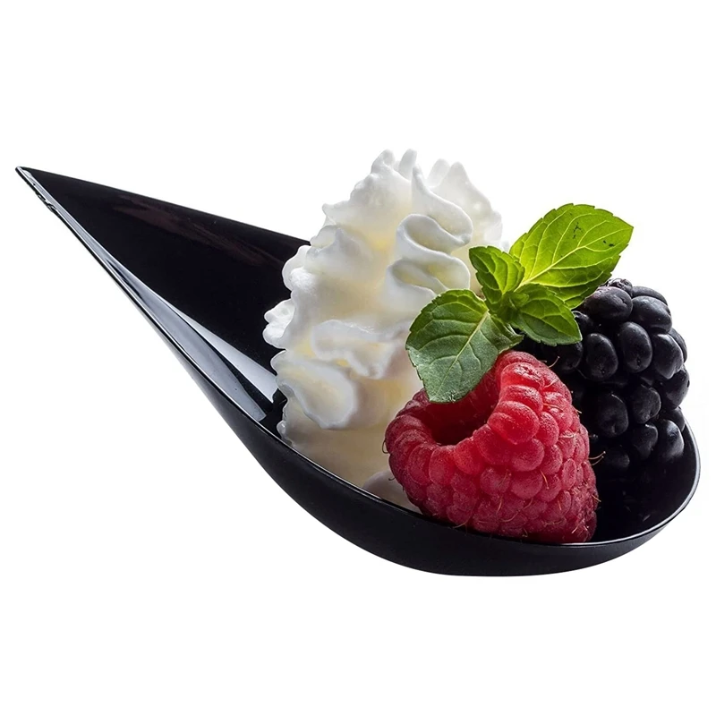 100 Tear Drop Mini тарелка для закусок-Мини-десертные тарелки ложечки дегустационные