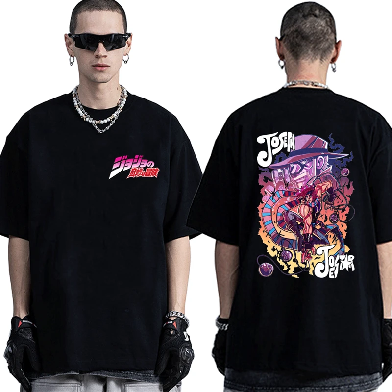 

Japanese Anime Jojo Bizarre Adventure Graphic Print T Shirt Men Women Summer Manga Cotton Streetwear Fashion Unisex Tees Top