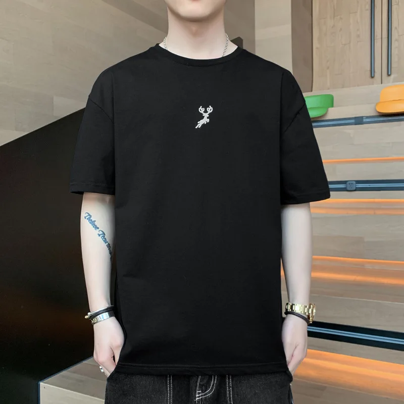 

Новинка Весна 2022, модная мужская футболка с коротким рукавом, быстросохнущая черная рубашка, спортивная одежда для бега