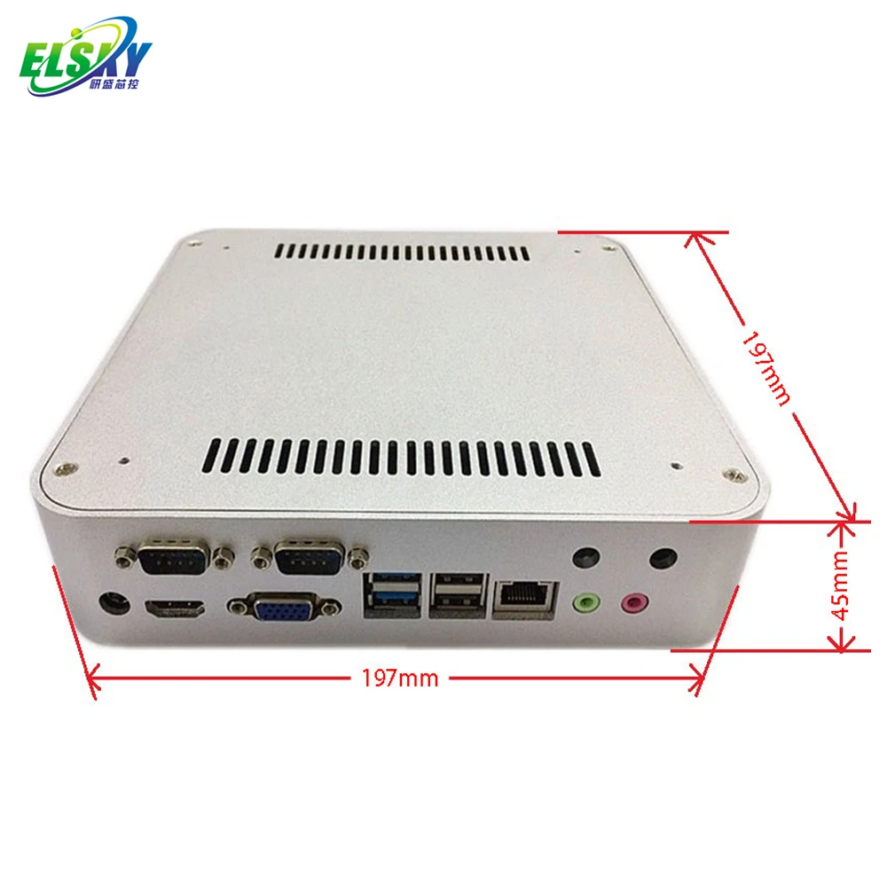 Фото ELSKY: Мини-ПК безвентиляторный, игровой, с HD4000, процессором J1800, VGA, RS485, COM, поддержкой 1080P, DC 12V, RS232, 4K-дисплеем, по низкой цене №1