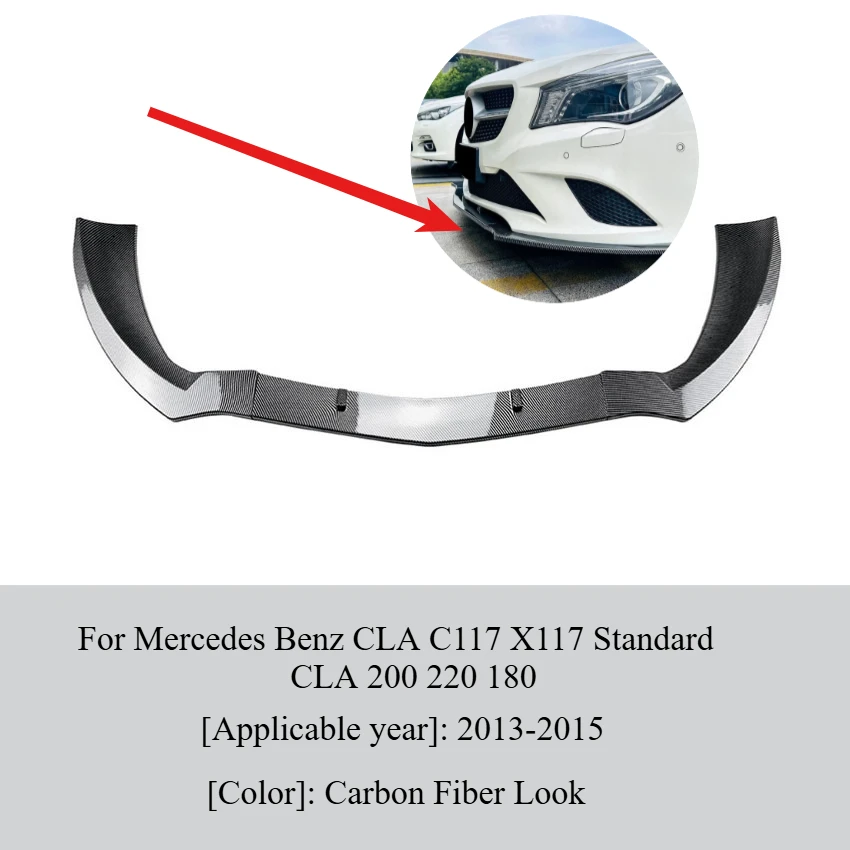 

Для Mercedes Benz CLA Class C117/X117 CLA 200 220 180 2013 2014 2015 передний бампер спойлер сплиттер диффузор обвес комплект