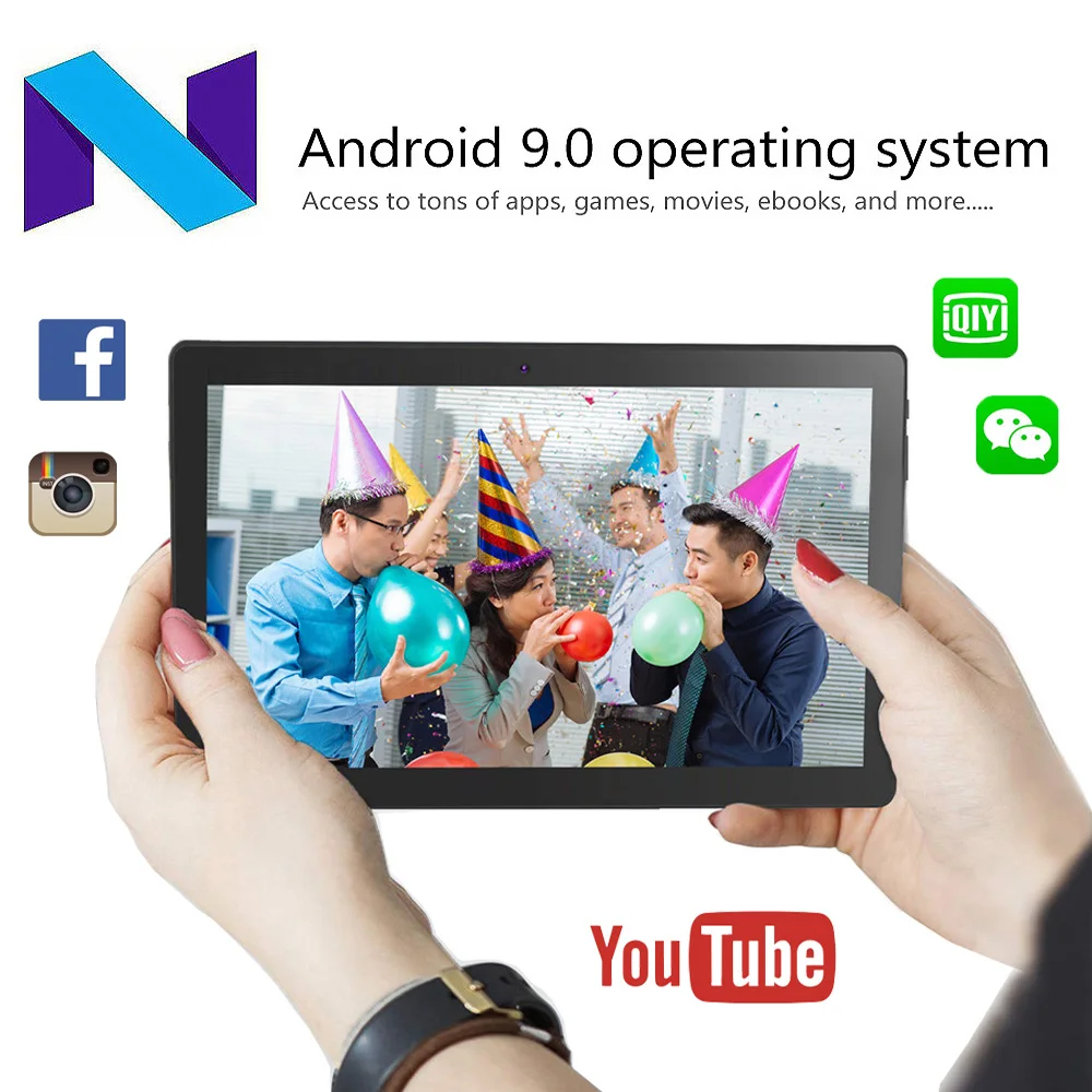 new 10 1 inch tablet pc android 9 0 google play tablets 1280x800 dual sim cards phone call tablet wifi type c free global shipping