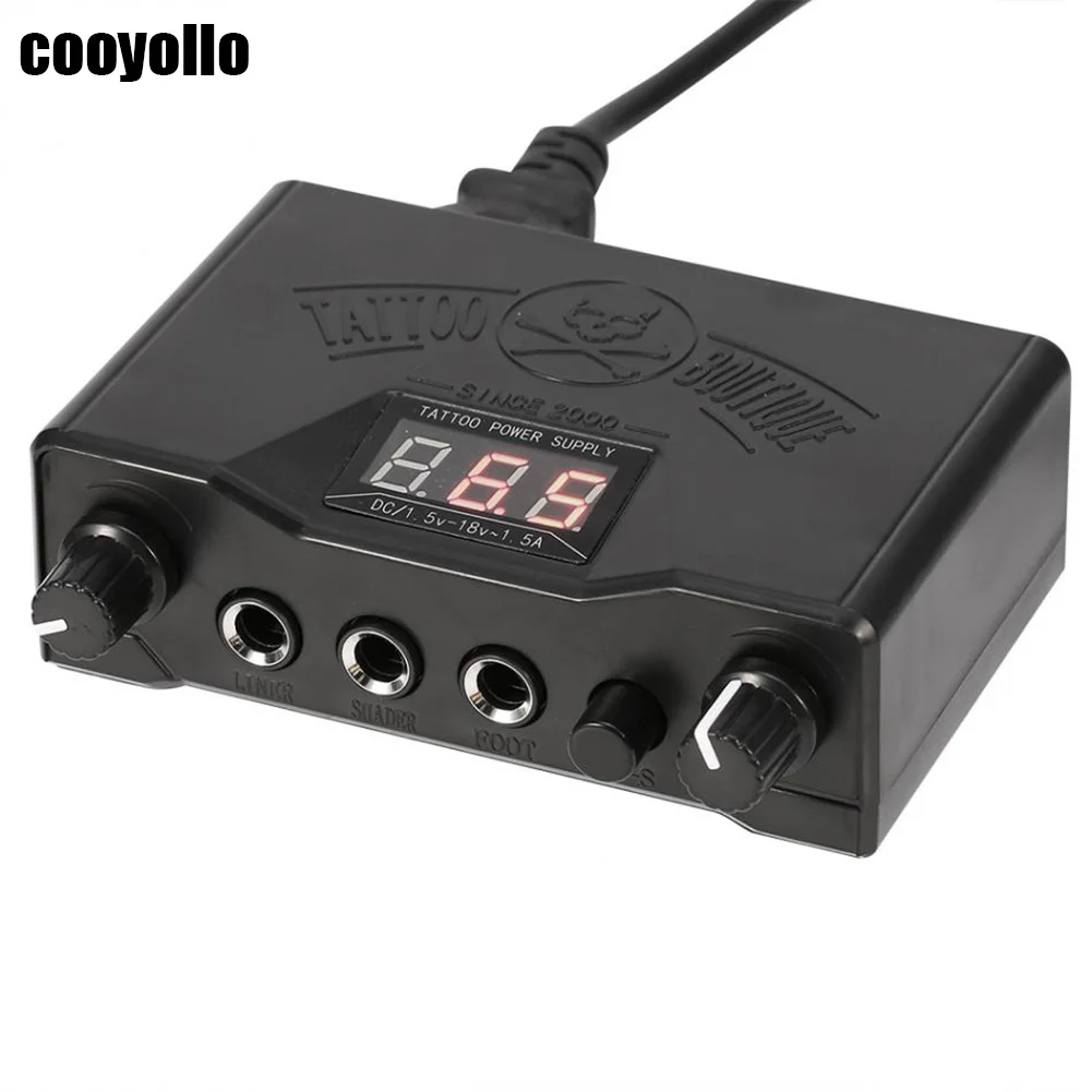 

Professional Double Dual LED 3 Digital Display Tattoo Power Supply Permanent Makeup Tattoo Machine Kit Accessory EU/US/UK Cable