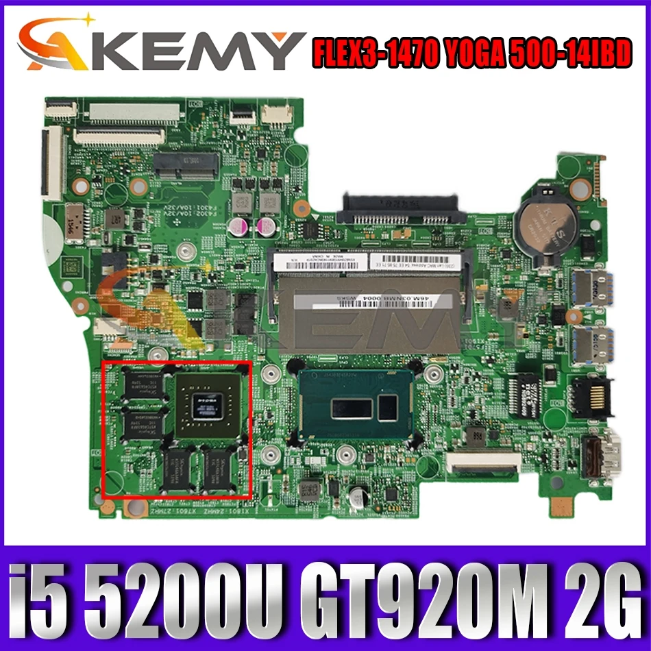 448.03N03.001M для Lenovo FLEX3-1470 YOGA 500-14IBD материнская плата ноутбука i5 5200U GT920M 2G DDR3 100%