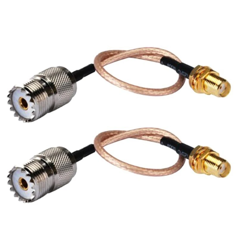 

HOT SALE 2X Handheld Antenna Cable Adapter For UHF Base And Mobile Antennas - SMA Female To UHF SO-239 Female Connectors
