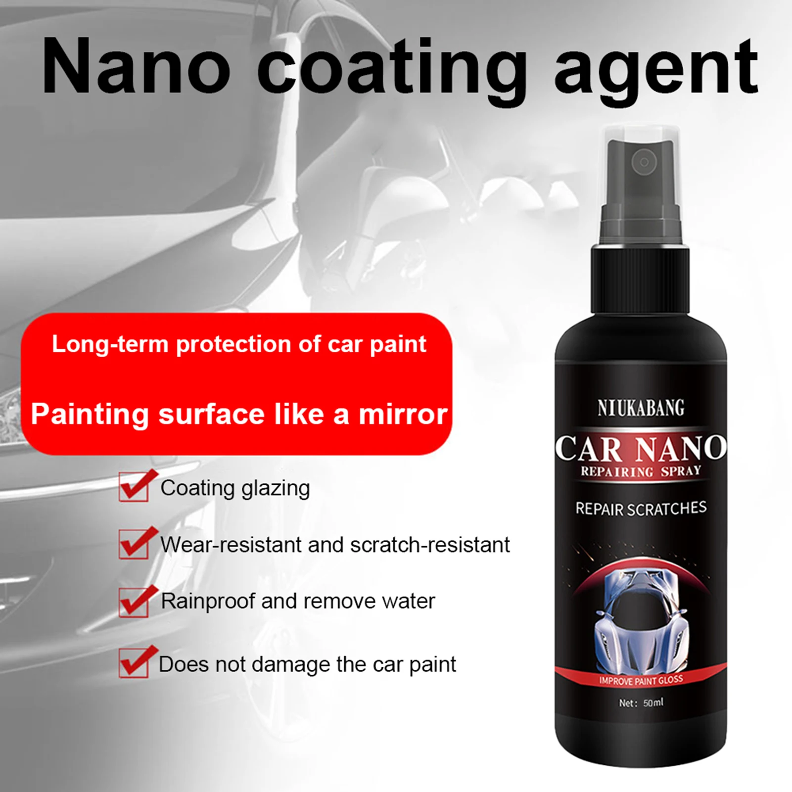 

120ML Hydrophobic Spray Anti-Scratch Automotive Refurbishing Repair Agent Ceramic Car Coating Polish Refurbished Essence