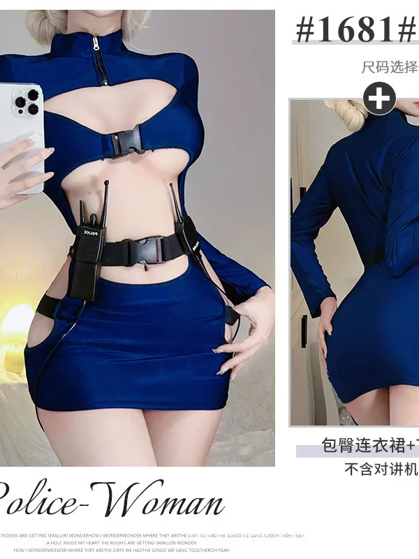 Синее аниме мотоцикл женщина-офицер инструктор раскрывающая грудь полый