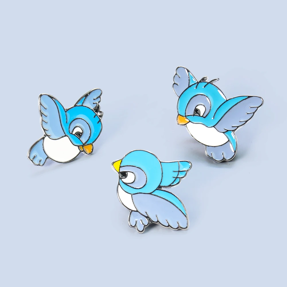 

Металлическая эмалированная синяя птица, искусственная птица, брошь из мультфильма, джинсовая куртка, кнопка, значок для рубашки, украшение...