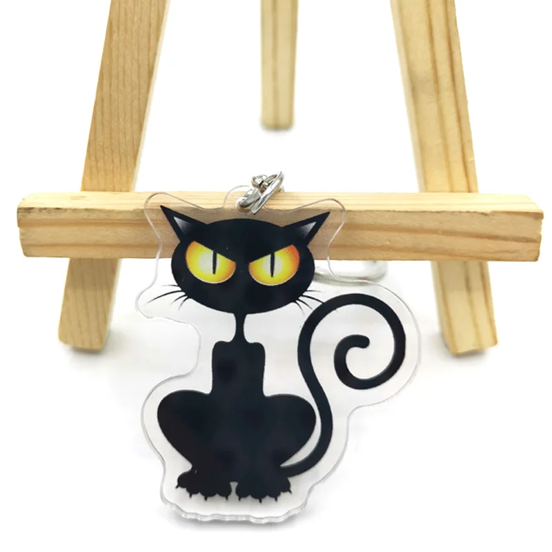 

Cool Cats Double sided transparent acrylic animation cartoon key chain mobile phone gift peripheral acrylic key ring