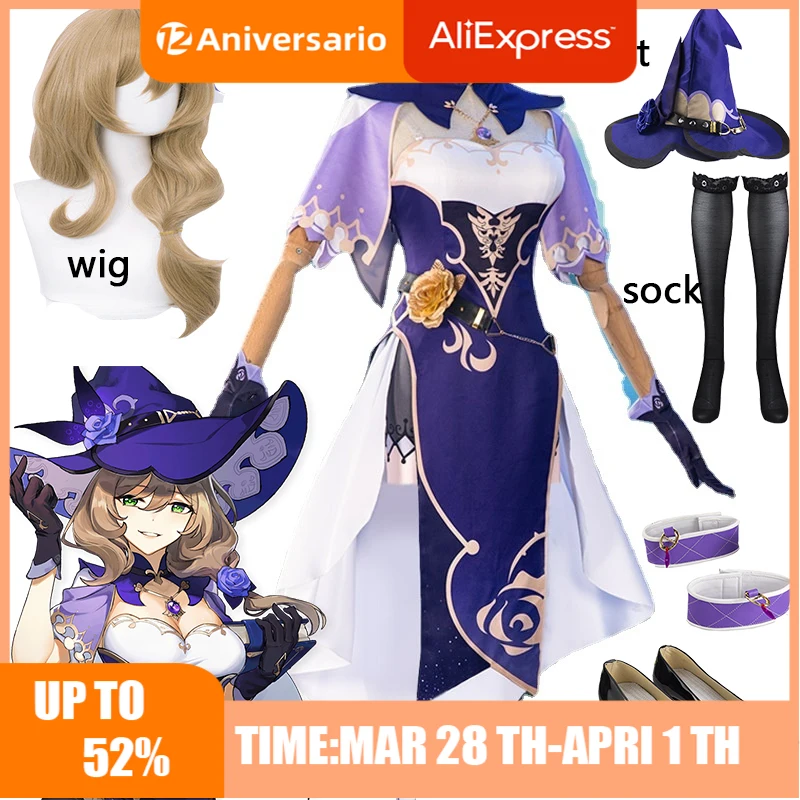 Костюм для косплея ведьма фиолетовой розы из аниме геншин ударно Лизы |