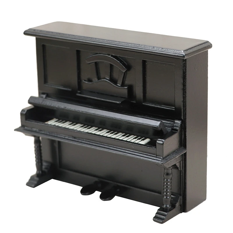 

FBIL-1/12 Doll House Miniature Wooden Classical Piano Simulation Musical Instruments Model Toy Dollhouse Accessories