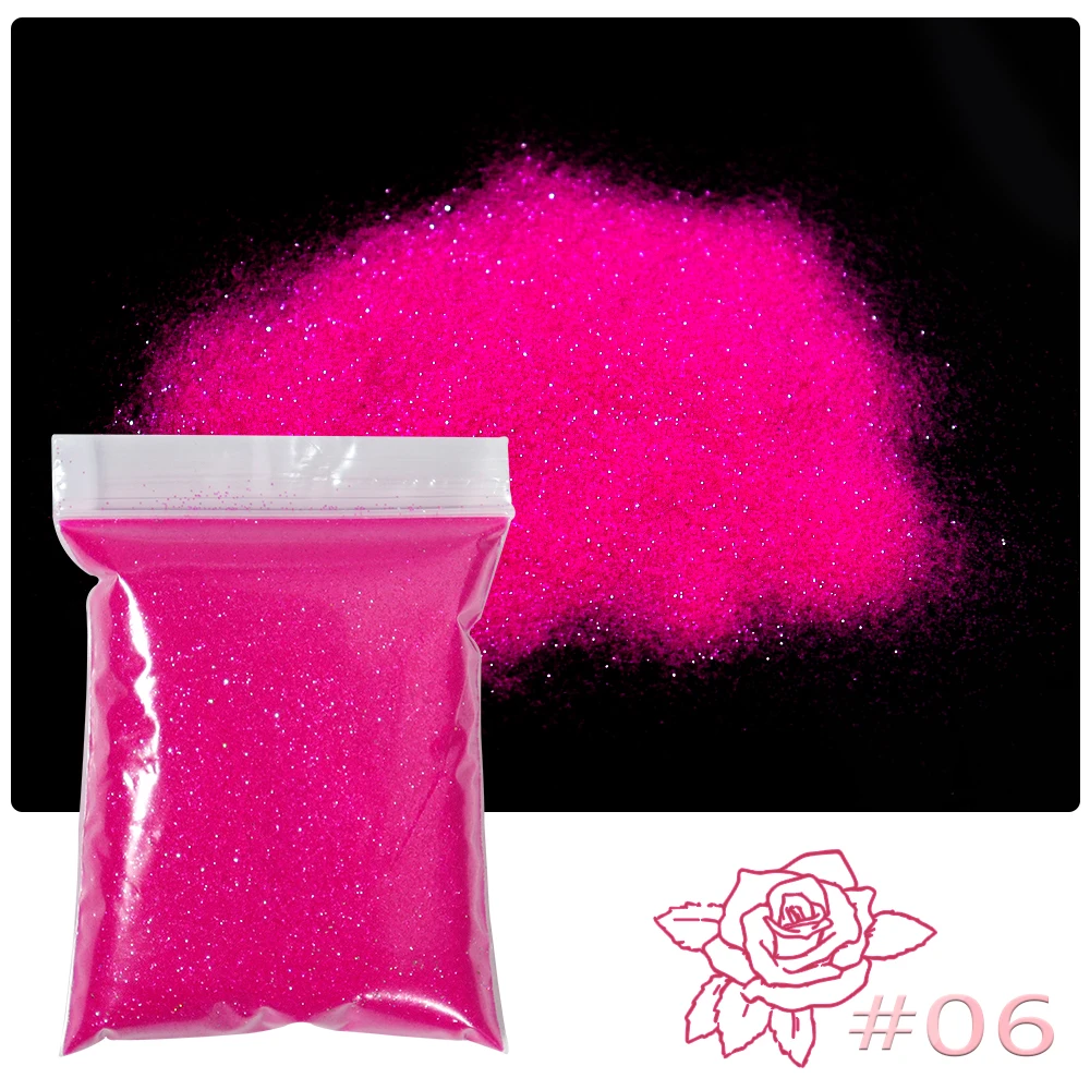 

50g/bag Neon Fluorescent Glitter Powder 1/128” 0.008” 0.2mm Ultra Fine Nail Glitter Pigment Dust For Xmas Shinying Powder fd-525