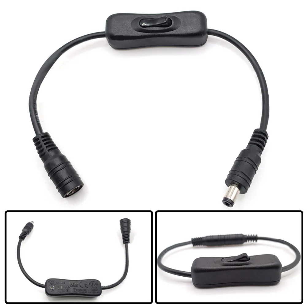 

DC 12V Inline Rocker Switch On Off With Female Male Power Cable 5.5x2.1mm DC Connector Switch For CCTV LED Strip Light