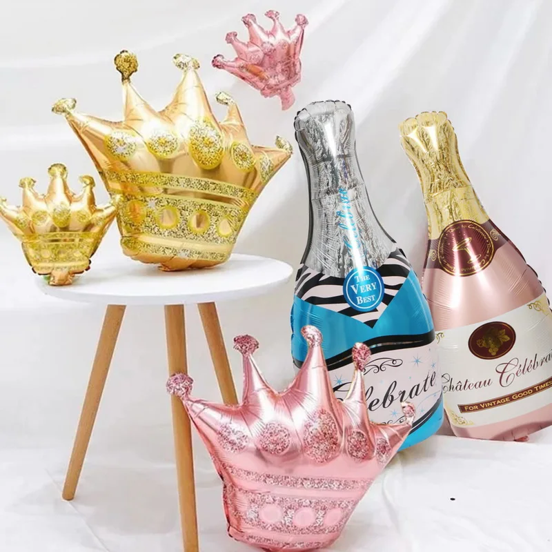Праздничный декоративный шар чашка для бутылки шампанского воздушный из