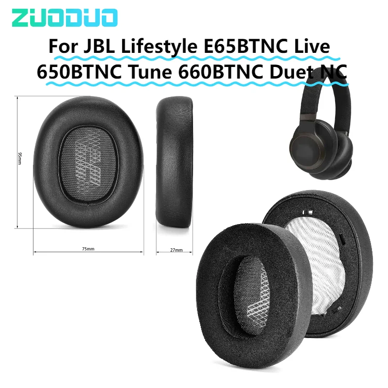 Фото Для JBL Lifestyle E65BTNC Live 650BTNC Tune 660BTNC Duet NC наушники сетка/ледяной гель/кожаные амбушюры подушечки для ушей №1