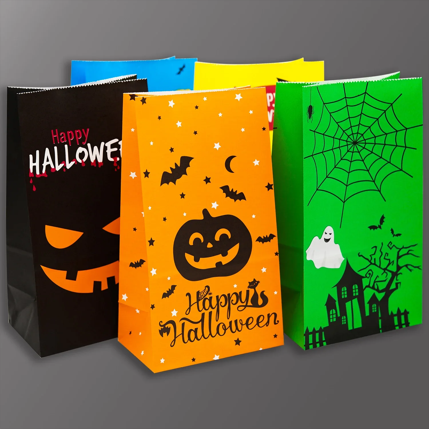 

Halloween Kraft Paper Bags, Party Favor Bags, Candy Cookie Bread Nuts Bag For Biscuits Snack Baking Package bag 6pcs/lot