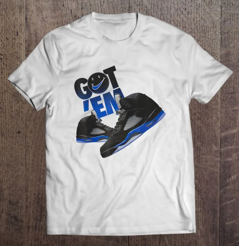 

Футболка Racer Blue 5S Tee Got Em Shoes, уличная одежда Drip 5 Racer Blue, футболка с рисунком из аниме, топы, футболки для мужчин