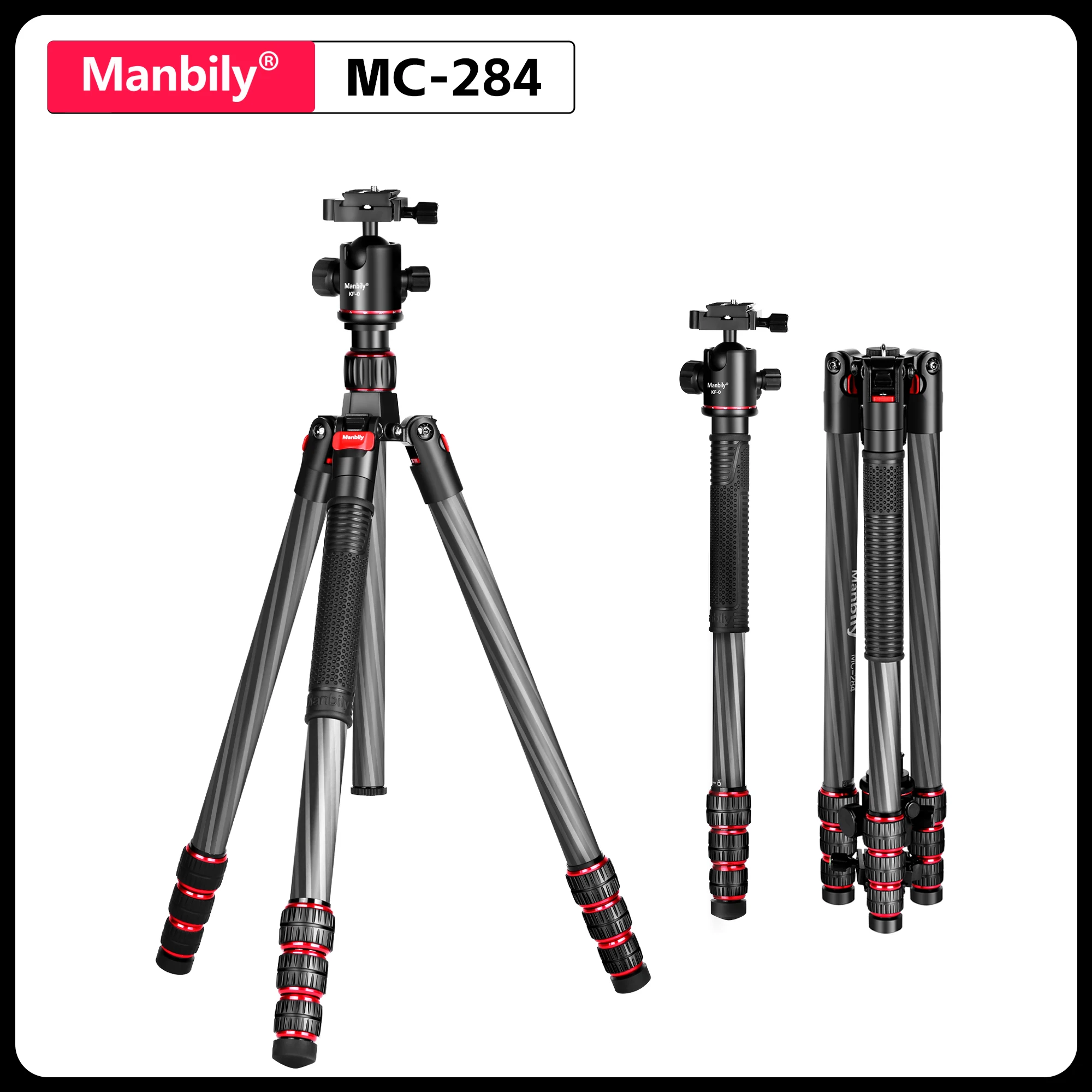 Фото Штатив Manbily 18,89 дюйма с шаровой головкой для камеры, максимальная нагрузка 15 кг, легкий, для использования на открытом воздухе, для DSLR-камер №1