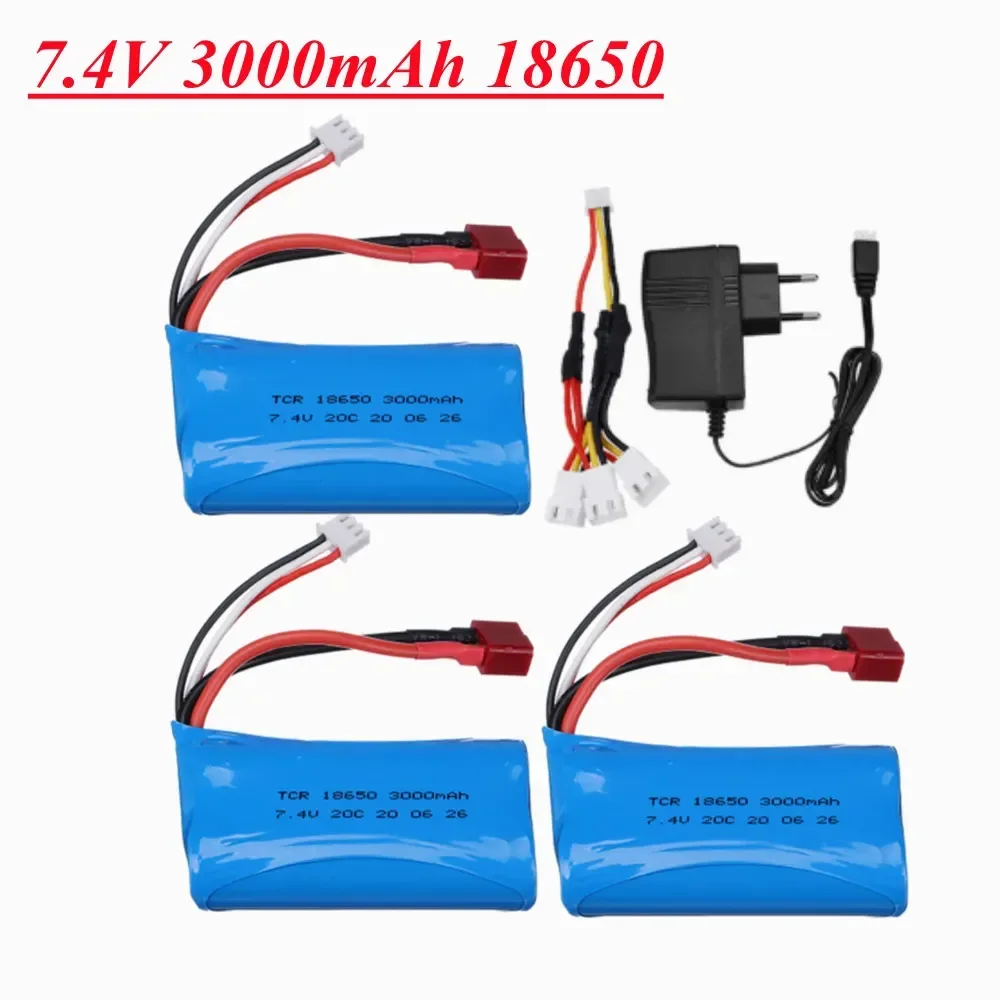 

3000MAH 18650 2s lipo Battery for Q46 Wltoys 12423 10428 12428 12429 12401 12402 12402A RC Car sparts Parts