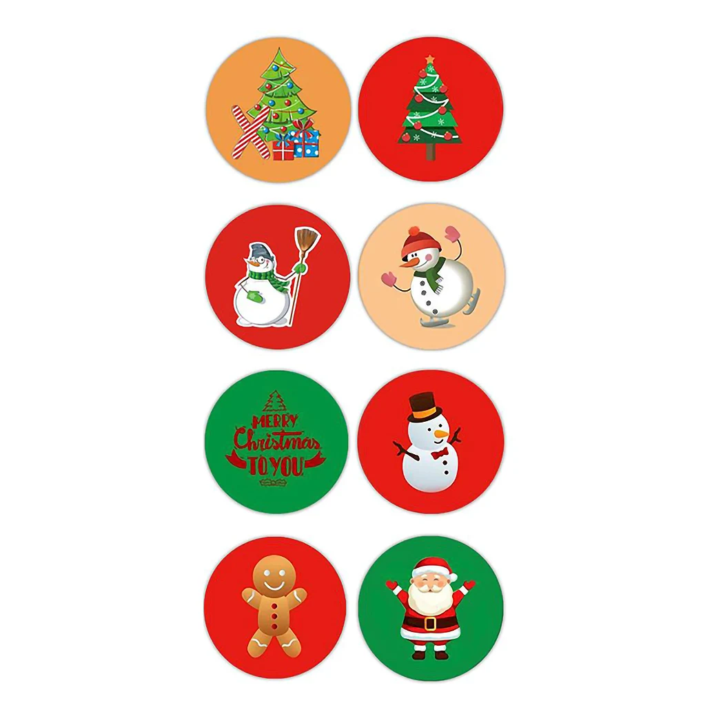 

New Year 500pcs Merry Christmas Stickers Christmas Tree Elk Candy Bag Sealing Sticker Christmas Gifts Box Labels Decorations