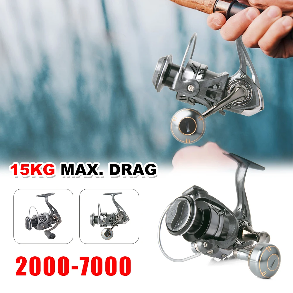 

Spinning Reel DC2000-7000 Fishing Reel 15KG Max Drag Metal Spool 5.2:1 Gear Ratio Carp Freshwater Saltwater Fishing Accessories