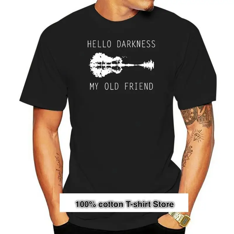 

Camiseta negra de Hello Darkness My Old Friend, camisa de guitarra Lake Shadow, Harajuku, S-3Xl