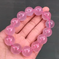 16 5mm natural pink rose quartz gemstone women bracelet clear round beads men pink rose quartz best aaaaa
