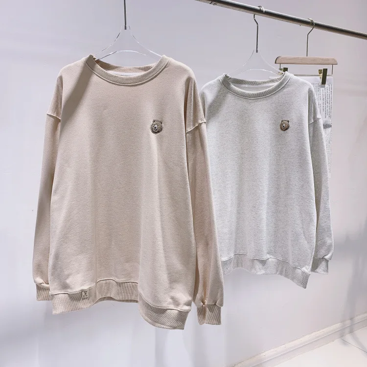 

embroidery cartoon long-sleeve vintage hoodies Women oversized sweatshirt Fashion loose casual Streetwear clothing 2021 tops