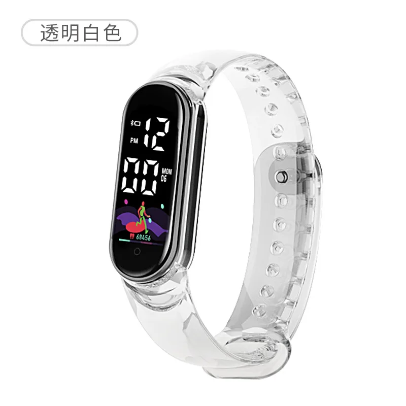 New Spot Transparent LED Children's Electronic Watch Touch Screen Waterproof Electronic Wholesale Student Watch