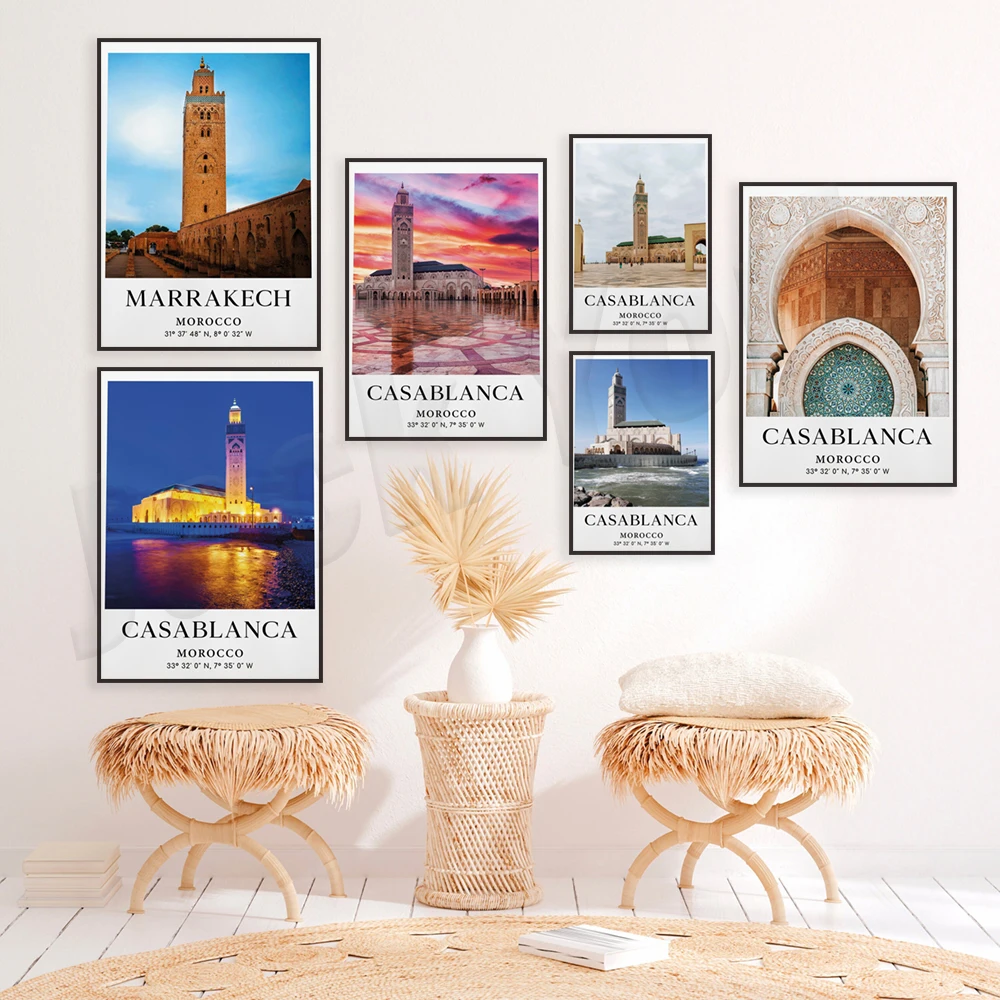 Фото Касабланки Постер Марокко Современная Картина на холсте для гостиной