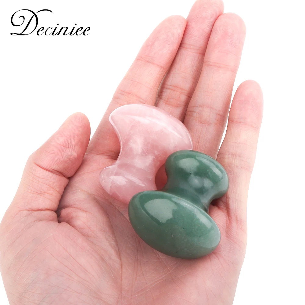 

Natural Rose Quartz Green Aventurine Mushroom-Shape Gua Sha Guasha Scraping Massage Tool Sets Board for Spa Relaxing Meditation