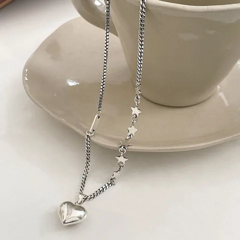 Женское ожерелье из серебра S925 пробы, маленькая цепочка до ключиц в Корейском стиле, простое и универсальное