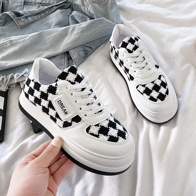 

High-Quality Canvas Shoes Women's Spring And Autumn New Comfortable Fashion Sports Thick-Soled Casual Shoes Heightening Shoes