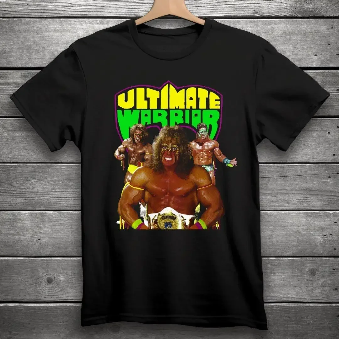 Черная футболка с надписью The Ultimate Warrior WWE