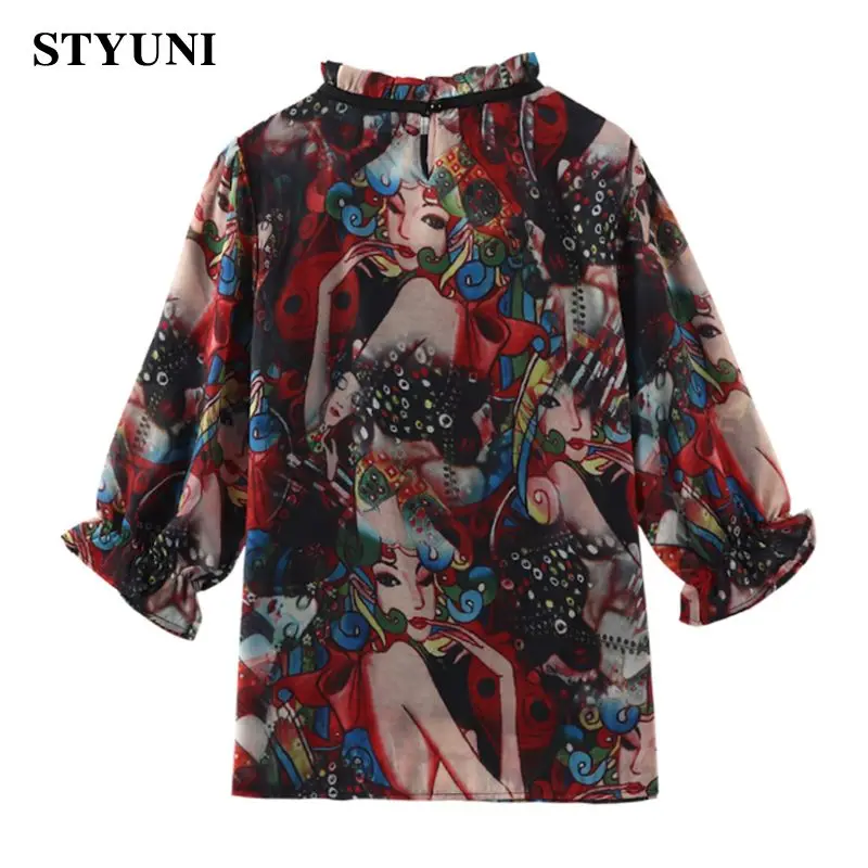 Шифоновый топ с принтом для девочек модель 2022 года летняя модная плиссированная