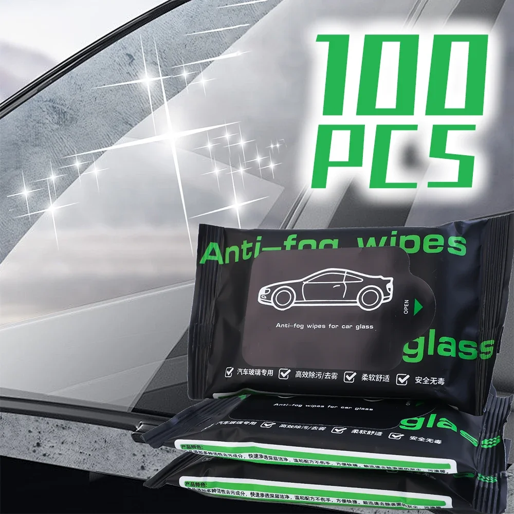 Противозапотевающие влажные салфетки для автомобильного стекла универсальные