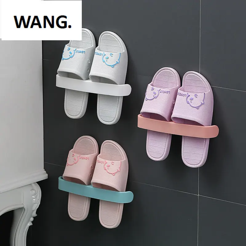 

Bathroom slippers rack wall-mounted wall-mounted toilet shoe storage artifact toilet punch-free shoe rack