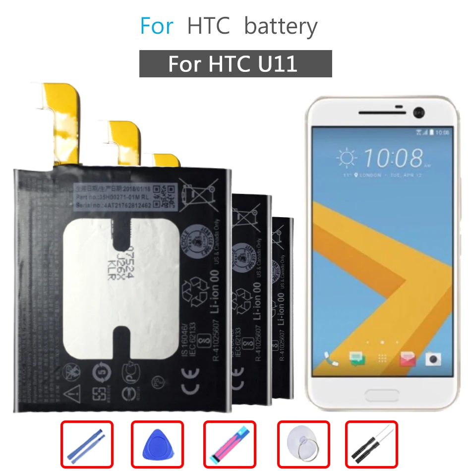 

Для HTC 3000mAh B2PZC100 аккумулятор для HTC U-3U U11 сменный литий-ионный аккумулятор для телефона + Подарочные инструменты + наклейки