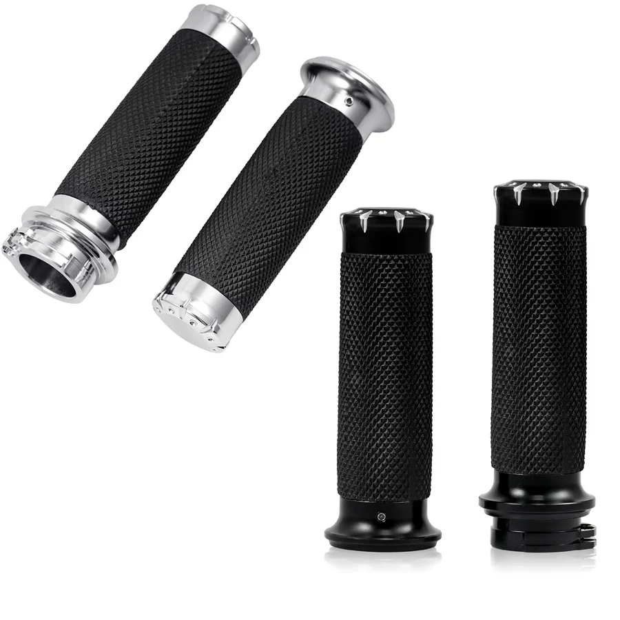 

Ручки для мотоцикла 1 дюйм, 25 мм, алюминиевые + резиновые ручки для Harley Sportster 883 1200 Touring Dyna Softail